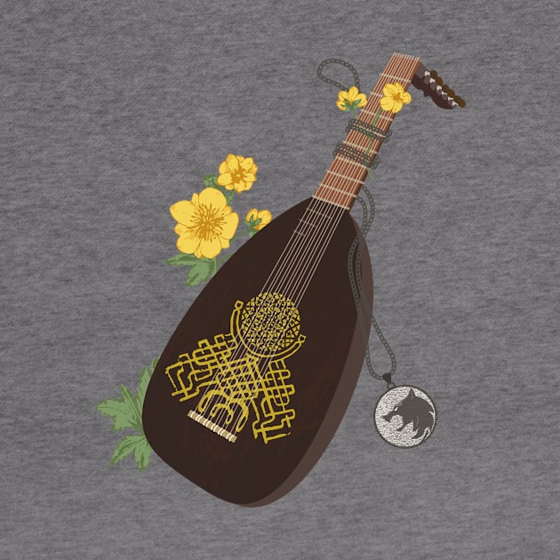 Lute, Medallion, and Buttercups by aviaa